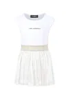 Karl Lagerfeld White Dress For Girl With Logo In White