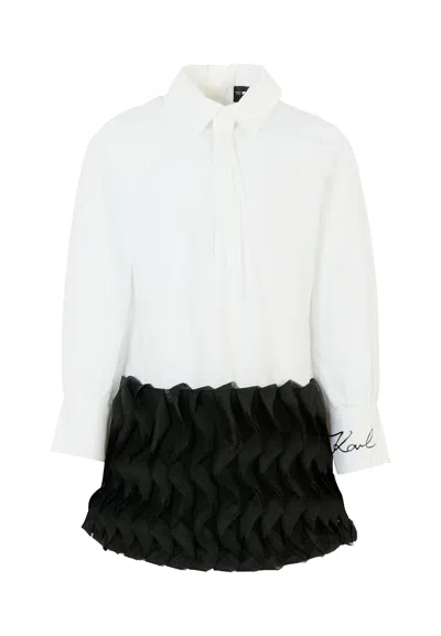 Karl Lagerfeld Kids' White Dress For Girl With Logo