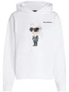 Karl Lagerfeld White Graphic Print Hoodie In White