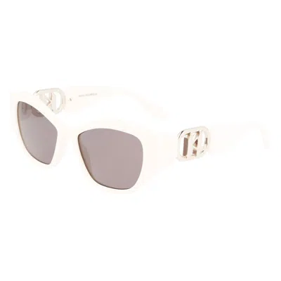 Karl Lagerfeld White Injected Sunglasses In Neutral