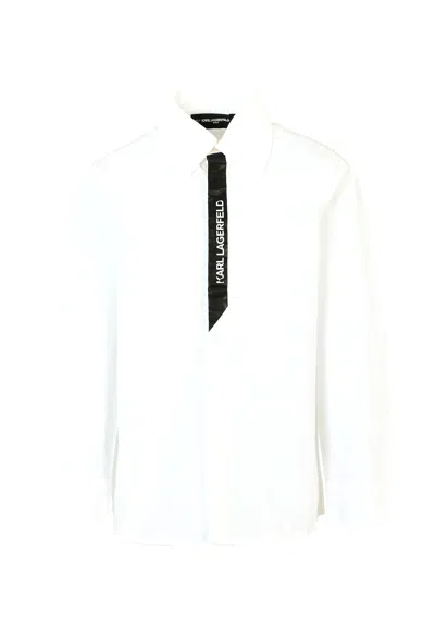 Karl Lagerfeld Kids' White Shirt For Boy With Logo