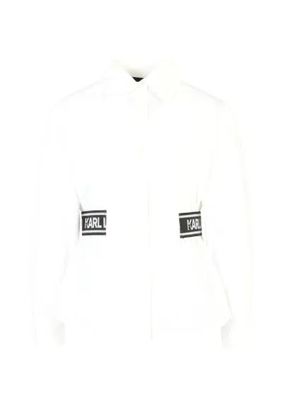 Karl Lagerfeld Kids' White Shirt For Girl With Logo