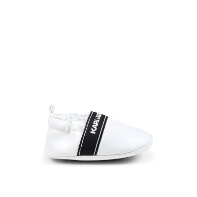 Karl Lagerfeld White Slip On For Babykids With Logo