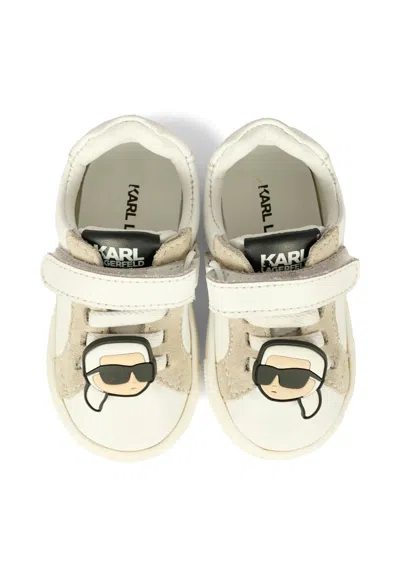 Karl Lagerfeld White Sneakers For Babykids And Kids