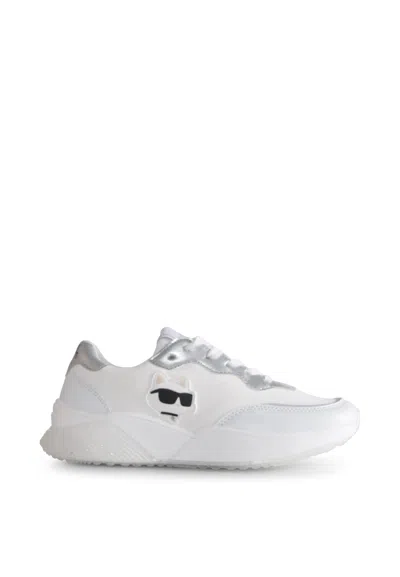 Karl Lagerfeld Kids' White Sneakers For Girl With Choupette