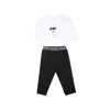 Karl Lagerfeld Cotton T-shirt And Leggings Set In Multicolor
