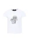 Karl Lagerfeld White T-shirt For Girl With Choupette In White