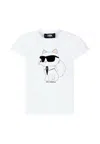 Karl Lagerfeld White T-shirt For Girl With Choupette In White