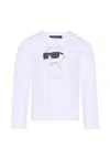 Karl Lagerfeld White T-shirt For Girl With Choupette In White