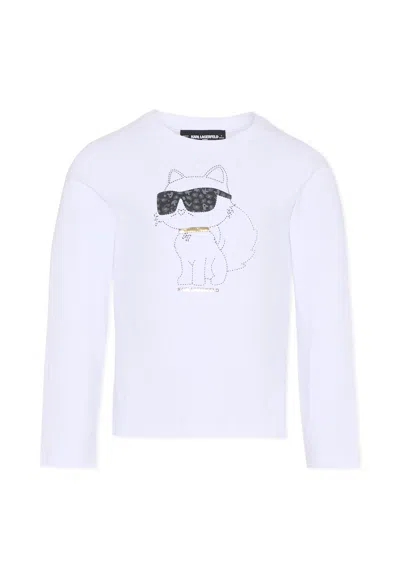 KARL LAGERFELD WHITE T-SHIRT FOR GIRL WITH CHOUPETTE