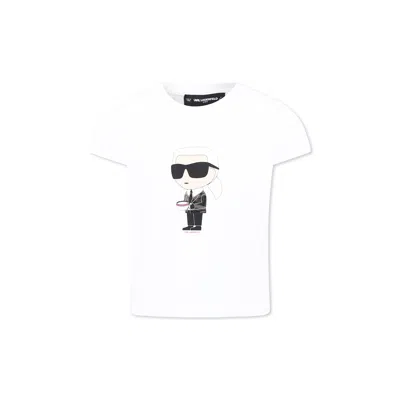 Karl Lagerfeld Kids' White T-shirt For Girl With Karl