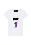 Karl Lagerfeld White T-shirt For Girl With  In White