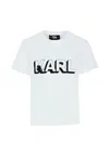 Karl Lagerfeld White T-shirt For Kids With Logo In White
