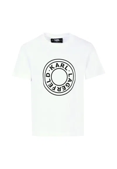 Karl Lagerfeld White T-shirt For Kids With Logo