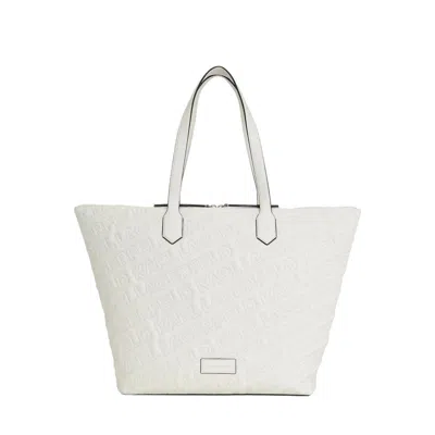 Karl Lagerfeld White Tote Handbag Logos