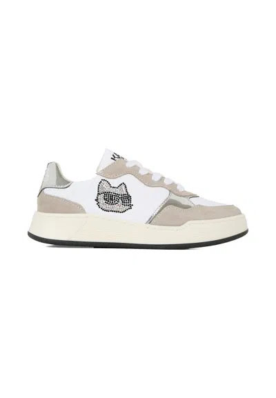 Karl Lagerfeld Kids' White Trainers For Girl With Choupette And Logo