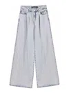 Karl Lagerfeld Wide Leg Blue Denim Pants In Blue