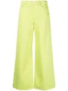 Karl Lagerfeld Wide-leg High-waist Jeans In Green