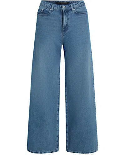 Karl Lagerfeld Studded-signature Jeans In Blue