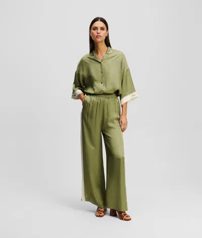 Karl Lagerfeld Wide-leg Pants In Green