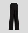 Karl Lagerfeld Wide Leg Pants In Black