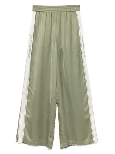 Karl Lagerfeld Wide-leg Pants In Green