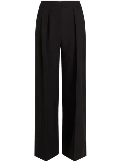 Karl Lagerfeld High-waist Wide-leg Tailored Trousers In Schwarz