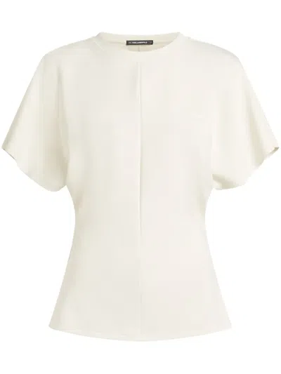 Karl Lagerfeld Wide-sleeve Top In Weiss