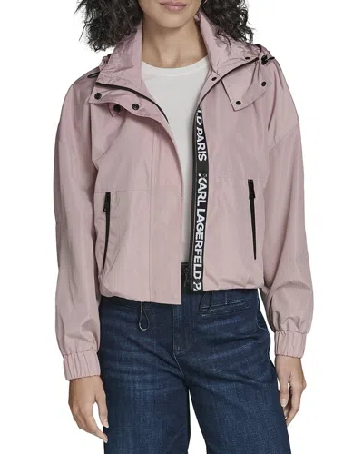 Karl Lagerfeld Windbreaker Jacket In Pink