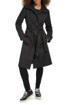 KARL LAGERFELD WING COLLAR BELTED SINGLE BREASTED TRENCH COAT