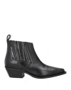 Karl Lagerfeld Woman Ankle Boots Black Size 7 Leather In Black