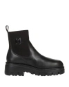 Karl Lagerfeld Woman Ankle Boots Black Size 10 Soft Leather In Black