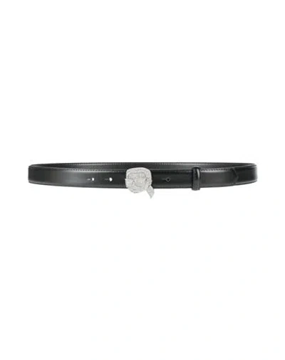 Karl Lagerfeld Woman Belt Black Size 30 Leather