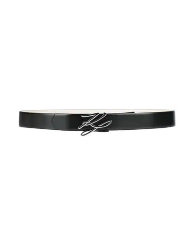 Karl Lagerfeld Woman Belt Black Size 34 Leather