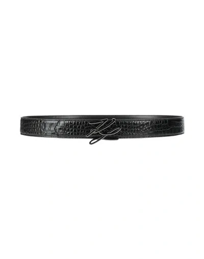 Karl Lagerfeld Woman Belt Black Size 34 Leather
