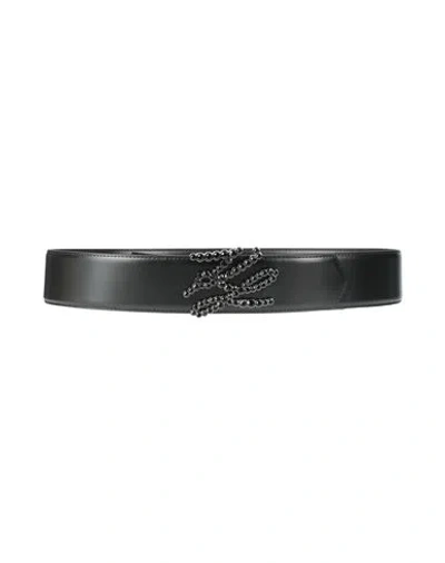 Karl Lagerfeld Woman Belt Black Size 38 Leather