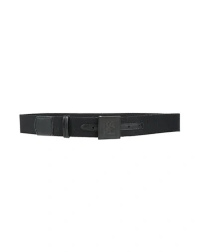 Karl Lagerfeld Woman Belt Black Size 39.5 Cotton, Polyurethane In Pattern