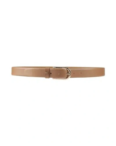 Karl Lagerfeld Woman Belt Camel Size 38 Cow Leather In Brown