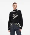 Karl Lagerfeld Autograph-braided Jumper In Black