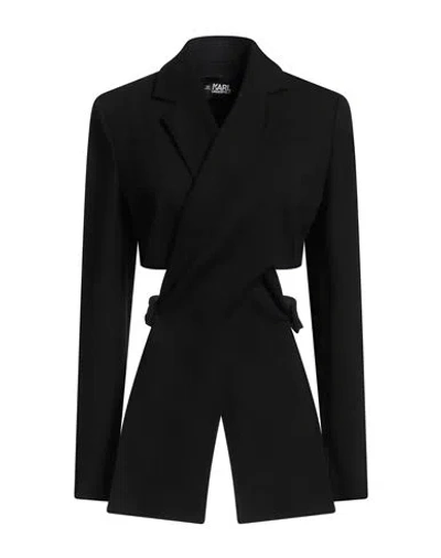 Karl Lagerfeld Woman Blazer Black Size 4 Viscose, Polyamide, Elastane