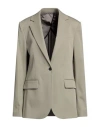 Karl Lagerfeld Woman Blazer Khaki Size 10 Cotton, Elastane In Beige