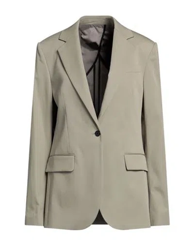 Karl Lagerfeld Woman Blazer Khaki Size 10 Cotton, Elastane In Beige