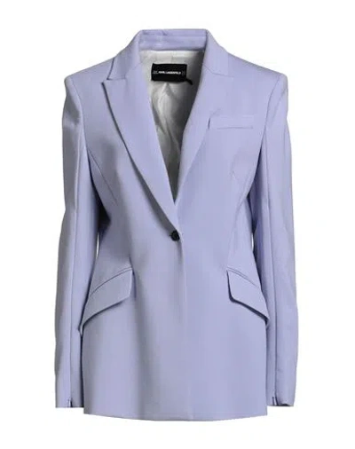 Karl Lagerfeld Woman Blazer Lilac Size 10 Viscose, Polyamide, Elastane In White
