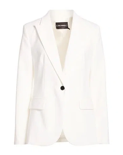 Karl Lagerfeld Woman Blazer White Size 6 Polyester, Viscose, Elastane In Neutral