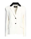 Karl Lagerfeld Woman Blazer White Size 4 Viscose, Polyamide, Elastane, Polyester In White