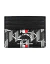 Karl Lagerfeld Woman Cardholder Black Size - Cow Leather, Cotton, Polyester In Black