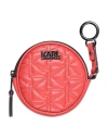 Karl Lagerfeld Woman Coin Purse Tomato Red Size - Cow Leather In Tomato Red