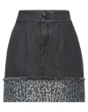 Karl Lagerfeld Woman Denim Skirt Black Size 26 Cotton, Elastomultiester In Black