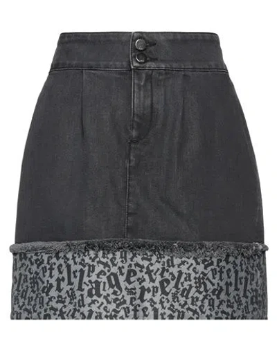 Karl Lagerfeld Woman Denim Skirt Black Size 26 Cotton, Elastomultiester