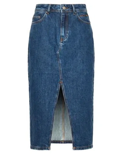 Karl Lagerfeld Woman Denim Skirt Blue Size 27 Organic Cotton, Recycled Cotton